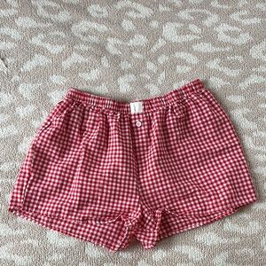 Red Gingham Checkered Shorts